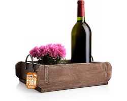 Vintage Opbergkist - Houten Kist - Decoratief Opbergen - Gemaakt van Oud Hout - 25 x 30 x 8 cm
