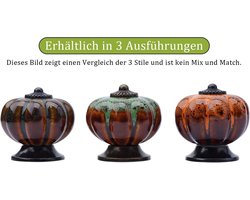Vintage Oranje Pompoen Keramische Knoppen - 4 Stuks Kast Lade Deur Handgrepen (40mm x 40mm x 38mm) voor Interieurdecoratie en Meubelvernieuwing