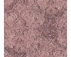 VINTAGE ORNAMENTEN EN BLOEMEN | Met Glitters - roze paars lila - Livingwalls Mata Hari