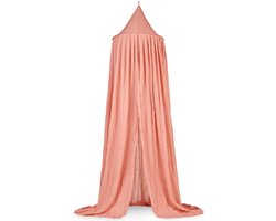 Vintage Palissander - hoogte 245 cm - hemelbed babybedje kinderkamer - zalmkleur, abrikooskleur
