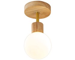 Vintage Plafondlamp Hout Woonkamer Plafondlamp E27-Fitting voor Slaapkamer Keuken Badkamer Hal