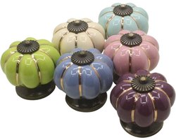 Vintage Porseleinen Meubelknop - Keramische Deurgreep voor Kast en Lade - Diverse Kleuren