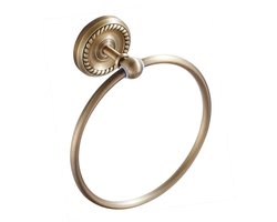Vintage ronde handdoekring - Wandgemonteerde handdoekhouder - Stijlvol badhanddoekenrek - Met antieke charme Premium - Badkameraccessoires - Antieke handdoekring van messing - Geboord om te installeren - Voor badkamer en keuken