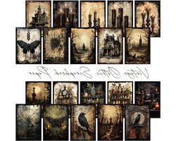Vintage Scrapbook Benodigdheden Pack - Gothic Stijl Papier Sets voor DIY Esthetische Collage - Decor voor Fotolijst, Album, Notebook, Journal - 100 Stuks