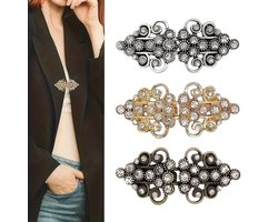 Vintage Sjaal Clip - Vestsluiting - vestclip dames -vestsluiting dames - Clip - 3 Stuks - vestspeld - Vestclip - blouse - gebreide jas - jurken - Vestklem - jas - Antislip Vaste Gesp - Vestsluiting Classic - Clip Met Haakje