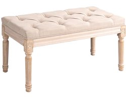 Vintage Slaapbank Beige - Multifunctionele Halbank met Linnenlook