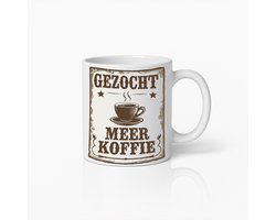 Vintage Stijl Koffiemok – 'Gezocht Meer Koffie' Design – Perfect Cadeau Voor Koffieliefhebbers