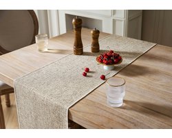 Vintage tafeldecoratie - Boerderij tafelloper - Tafelloper met kwastjes - Jute tafelloper - Boerderij tafelloper - Jute tafelloper - Tafelkleed - Boho tafelloper - Tafelloper Van Katoen En Linnen - 160x33cm - Bruin