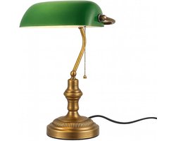 Vintage Tafellamp en Bureaulamp E27 Groen Messing voor Kantoren