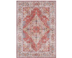 Vintage tapijt oosterse look - duurzaam en onderhoudsvriendelijk - 1 stuk - roze