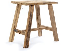 Vintage Teakhouten Kruk - 50 x 30 x H 50 cm robuuste schoonheid