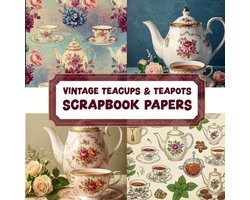 VINTAGE THEEKOPJES EN THEEPOT SCRAPBOOK PAPERS - Uniek en Creatief - Geschikt voor Knutselprojecten