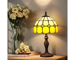 Vintage Tiffany-stijl Tafellamp - Handgemaakt van Gekleurd Glas voor Slaapkamer en Kantoor