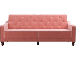 Vintage Tufted | Slaapbank 3-zits in fluweel roze