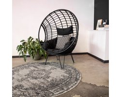 Vintage Vloerkleed Bloom rond - Grijs - EVA Interior - Rond 200 Ø - (L)