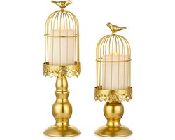 Vintage vogelkooi kandelaar decoratie kaarshouder voor bruiloft en eettafel kaarshouder gemaakt van ijzer met snijfiguren