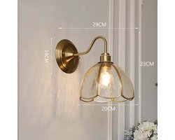 Vintage Wandlamp Met Zwanenhals - Wandlampen Verlichting - Wandlampen Van Messing Met Glazen Kap - Voor Slaapkamer, Woonkamer, Gang - Stijl A, Lamp Niet Inbegrepen