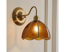 Vintage Wandlamp Met Zwanenhals - Wandlampen Verlichting - Wandlampen Van Messing Met Glazen Kap - Voor Slaapkamer, Woonkamer, Gang - Stijl B, Lamp Niet Inbegrepen