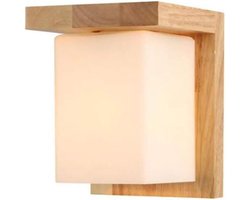 Vintage wandlamp voor binnen, industriële wandlamp, art-deco houten wandlamp met E27-fitting voor bar, slaapkamer, keuken, restaurant, café, gang (B)