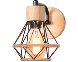 Vintage Wandlampen Industrieel E27 Binnenwandlamp voor Slaapkamer Keuken Gang Zwart