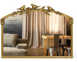 Vintage Wandspiegel - Decoratieve Spiegel - Woonkamer Decoratie - Barok Stijl - 64 x 48 cm - Goud