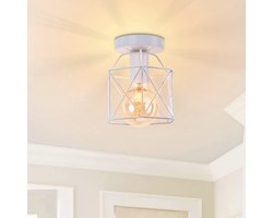 Vintage zeshoekige plafondlamp met kooi - Industrieel ontwerp voor woonkamer en slaapkamer