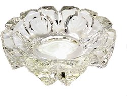 Vintage Zware Glazen Asbak Indoor & Outdoor 13 cm