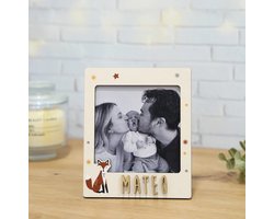 Vintiun - Gepersonaliseerde foto frame - Vos thema - Hout - 10x10 - Kinderkamer decoratie