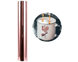 Vinyl folie Permanente Plotterfolie, 30cm x 150cm Zelfklevende Glanzend Vinyl Rol,Premium Chroom Vinyl, DIY Knutselwerk, Auto Sticker, Window Graphics(Rosé Goud)