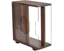 Vinyl Platen Opberger - LP Box Albumhouder - Muziek Collectie Organiseren - Massief Houten Frame - 34x15x365 cm - Zwart Walnoot