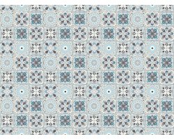 Vinyl | Vloerkleed vinyl | Azura | 90x120 cm | Ontdek het Vloerkleed vinyl | Azura: stijlvol, duurzaam en eenvoudig te onderhouden. Perfect voor elke ruimte met een modern tegelpatroon en 100% gerecycled materiaal.