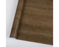 Vinyl wrap zelfklevend behang voor meubels 30cm x 200cm - donkerbruin houteffect - eiken behang voor bureau en keukenwerkblad met kleverige achterkant