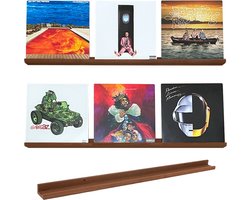 VinylCrafts - LP Wandplank - Walnoten wandplank - 99 cm - LPs aan de muur - LP opbergsysteem aan de muur - Zeer geschikt voor foto's