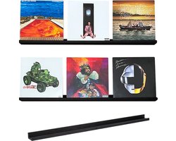 VinylCrafts - LP Wandplank - Zwarte wandplank - 99 cm - LPs aan de muur - LP opbergsysteem aan de muur - Zeer geschikt voor foto's
