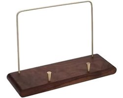 Vinylplatenrek - CD-albums Plank - Muziek Collectie Tonen - Houten Structuur Messing - 25x8x17 cm - Houtkleur