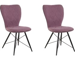 Viola-Eetkamerstoel - 2 Pack - Paars Fluweel