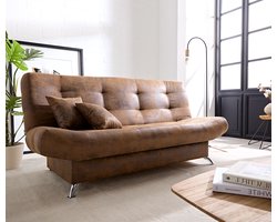 Viola slaapbank bruin 190x90 cm met bedlade slaapfunctie slaapbank