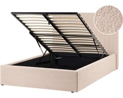 VION - Bed met opbergruimte - Beige - 120 x 200 cm - Bouclé
