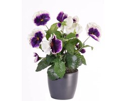 Viooltje, 9 bloemen (7x Ø 7cm en 2x Ø 2,5cm), 28cm