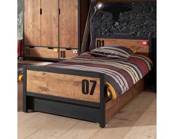 Vipack Bed Daan - 90 x 200 cm - bruin/zwart
