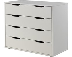 Vipack Commode 4 laden Pino/Scott - 85,5 x 71,8 x 43,3 cm - wit