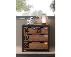Vipack Commode Daan - 86 x 83 x 42 cm - bruin/zwart