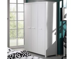 Vipack Draaideurkast Erik 3-deurs - 145 x 205 x 55 cm - wit