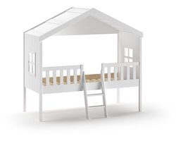 Vipack Halfhoogslaper HuisBed - 90 x 200 cm - wit