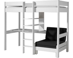 Vipack Hoogslaper Pino met zetelbed - 90 x 200 cm - wit