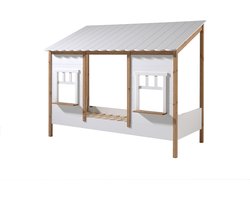 Vipack - Huisbed wit met wit dak 90x200cm - eenpersoonsbed  HB900514