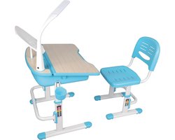 Vipack - Kinderbureau - verstelbaar - Comfortline - 301 - met - stoel - blauw - en - wit
