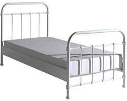 Vipack New York Kinderbed - Metalen Bedframe met Lattenbodem - 90x200 cm - Wit