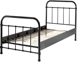 Vipack New York Kinderbed - Metalen Bedframe met Lattenbodem - 90x200 cm - Zwart