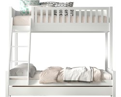 Vipack Stapelbed Scott 3-persoons met slaaplade - 140 + 90 x 200 cm - wit
